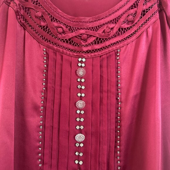 GORGEOUS Matty M Silk Lace Beaded Blouse size XS - Picture 2 of 6